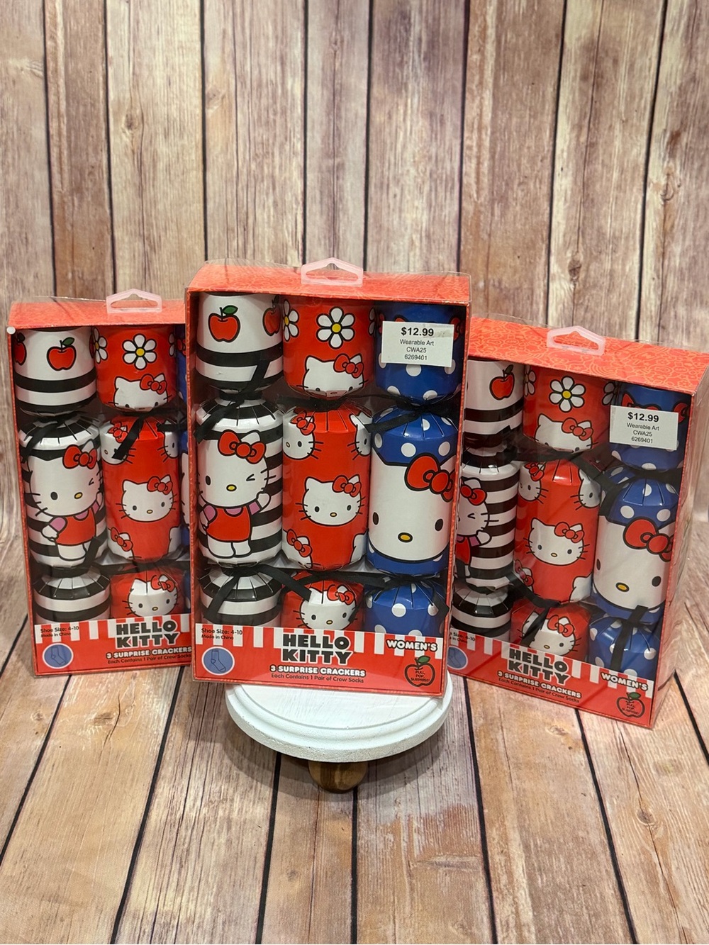 ✨NWT✨ Hello Kitty - 3 Boxes Surprise Crackers w/ Women's Socks